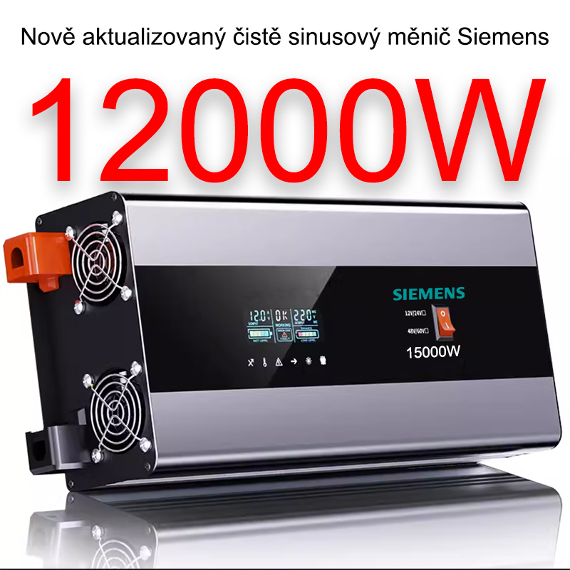 12000 W čistě sinusový výkonový měnič.